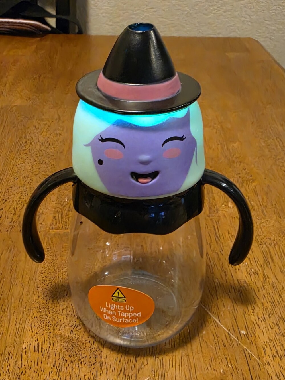 Kids Light-Up Witch Sippy Cup - Purple & Black